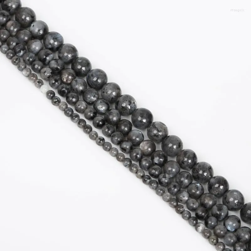 Otros 38-95 piezas Cuentas de piedra natural Brillo negro Espaciador suelto redondo 4-10 mm para hacer pulsera de bricolaje Collar Hallazgos de joyería Rita22