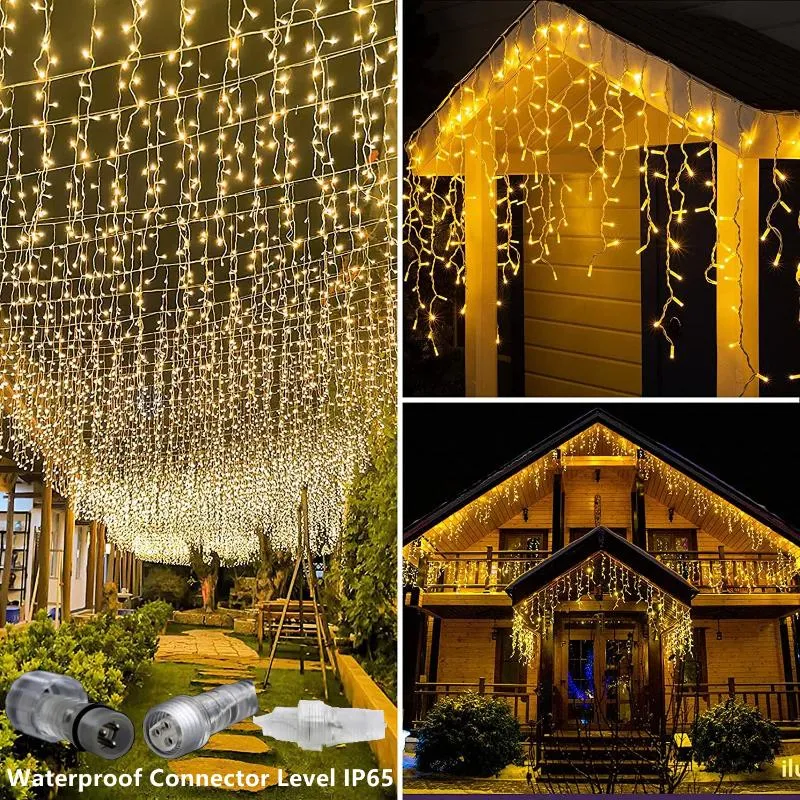 Strings Christmas Decorations 2023 Festoon LED Licht Licht slingers Jaar Decoratie Huis Icobiel Gordijn Lichten PLUG-OPERDERD 3/4MLED