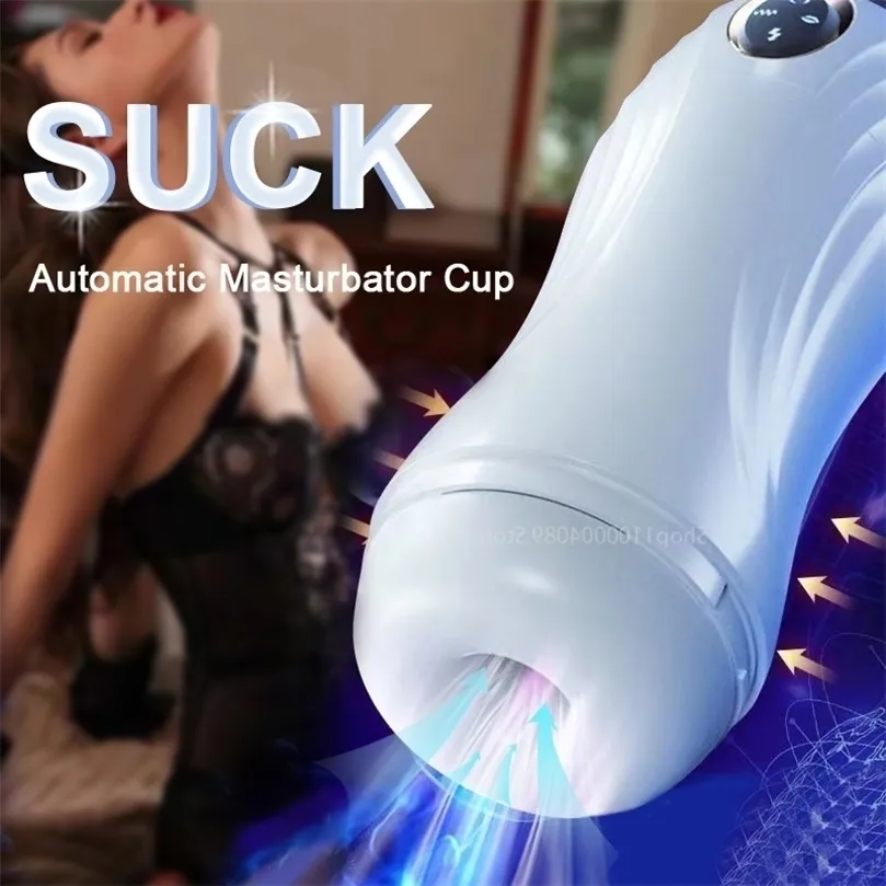 Seksspeeltjes zuigen masturbator voor mannen automatische mannelijke masturbator cup vacuüm zuigtion 10 orale trillingsmodi Echt vaginaal poesje 220720