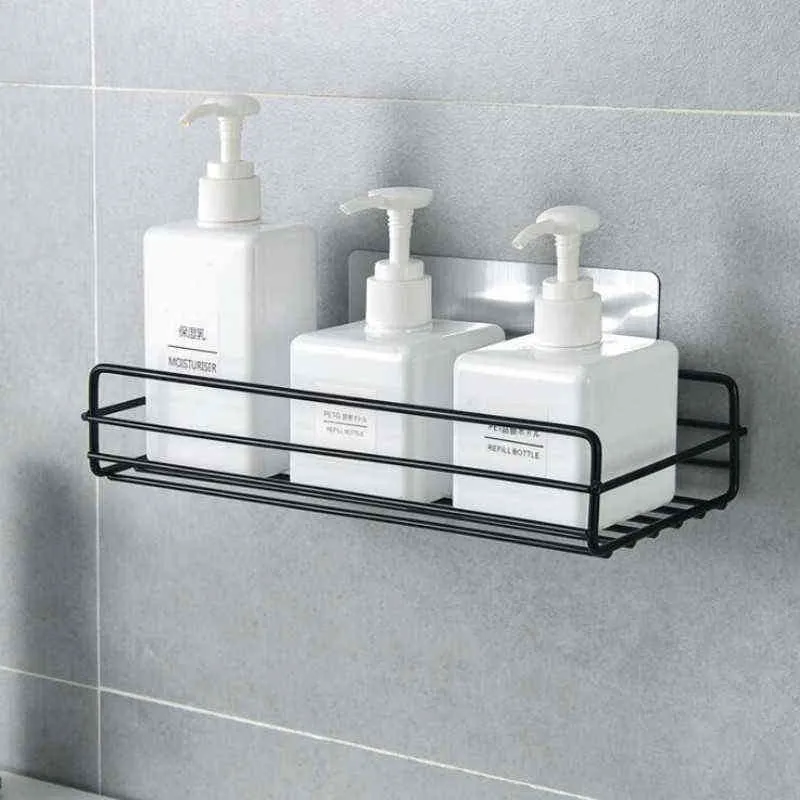 PunchFree salle de bain étagère organisateur douche mur boîte de rangement cuisine panier accessoires ZP J220702