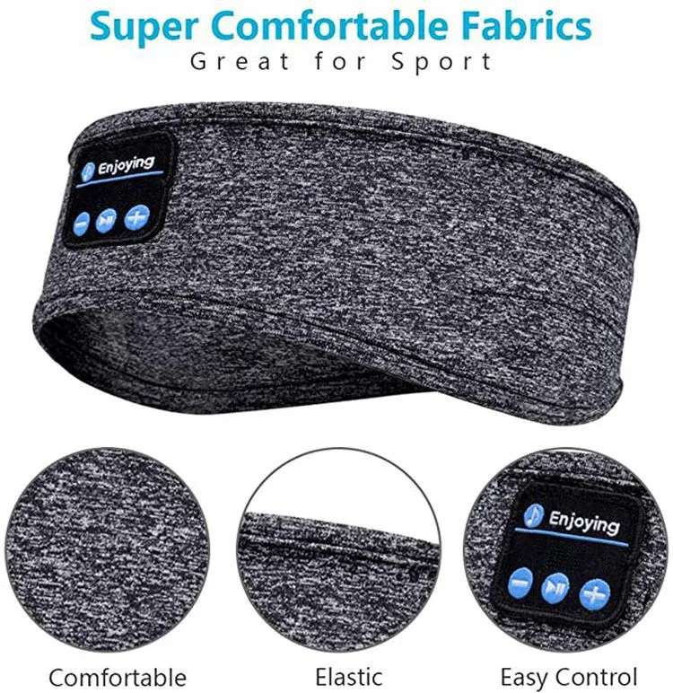 Novo designer de luxo Bluetooth Sleeping Headphones Sports Faixa de cabeça fina elástica suave