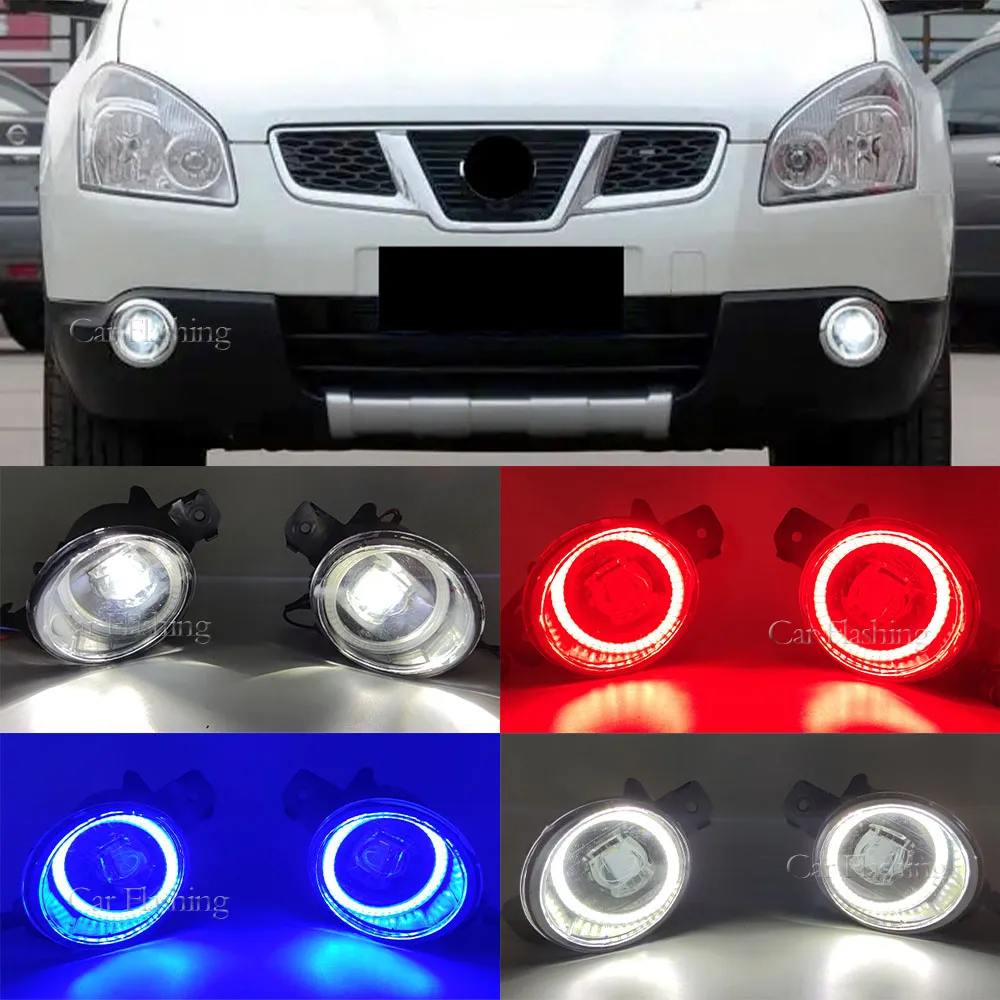 2Pcs Angel Eye Fog Light For Nissan Almera 2/II Hatchback N16 2001 2002 2003 2004 2005 2006 Car H11 Lampshade Bulb DRL 12V