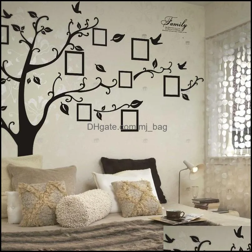 large family tree wall decor picture frames diy photo gallery frame decor sticker for living room bedroom sofa backdrop 180*250 cm