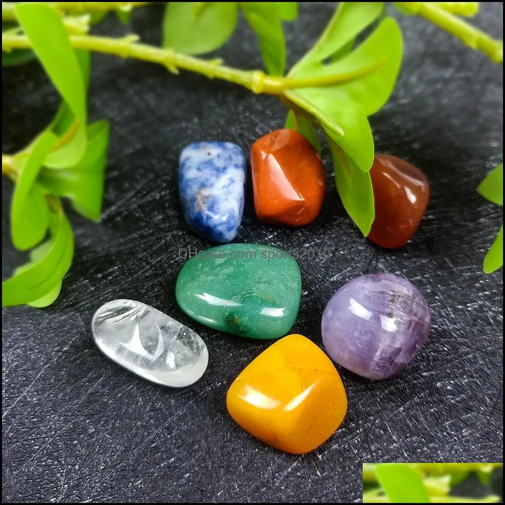 2cm irregular seven chakra energy stone combination set natural healing crystal gemstone ornaments decoration gifts bag for children sports2010