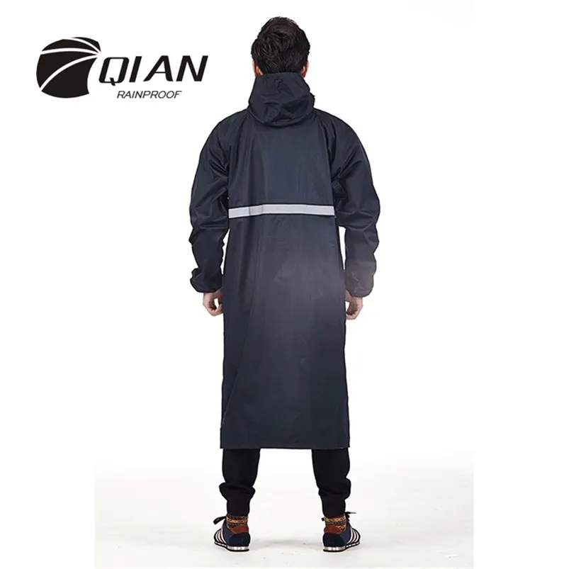 QIAN femmes hommes Long manteau de pluie imperméable Trench manteau simple couche imperméables Poncho femmes ville vêtements de pluie vêtements de pluie 210320