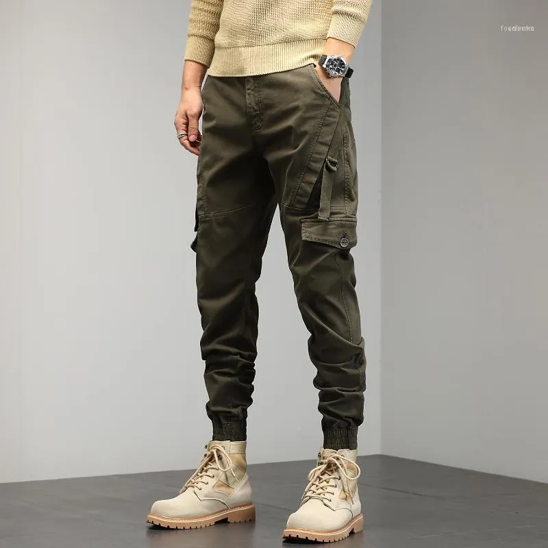 Męskie dżinsy spodnie taktyczne męskie wiele kieszeni taktyczne spodnie wojskowe Slim Fit Cargo Fashion solidne biegaczy 29-38