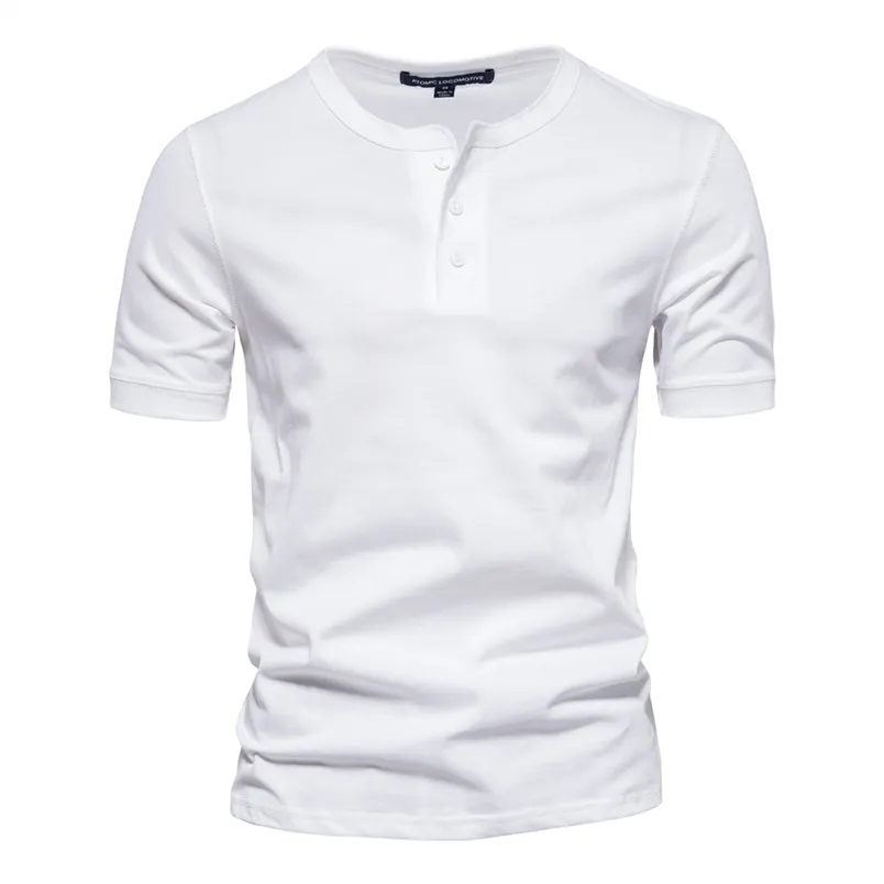 Aiopeson 100% algodão henry colarinho camiseta homens casual de alta qualidade verão manga curta mens camisetas moda t-shirt básica masculino 220411