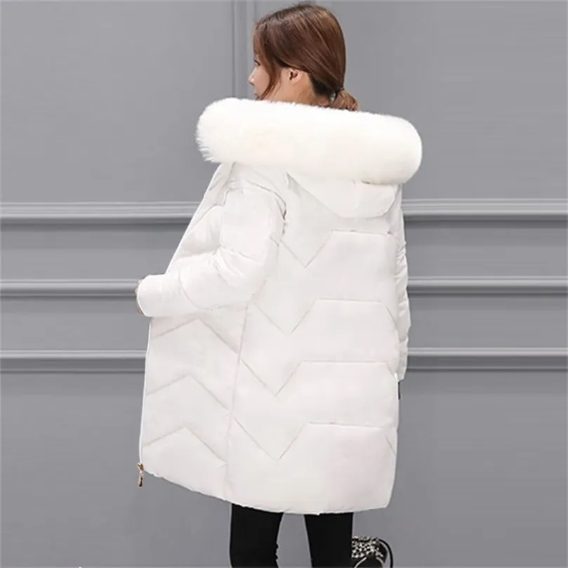 Büyük Kürk Kış Paltosu Kadın Ceket Kapşonlu Parka Plus Boyut 7xl Kadın Down Ceket Sıcak Kış Ceket Kadınlar Wadded Ladies 201214