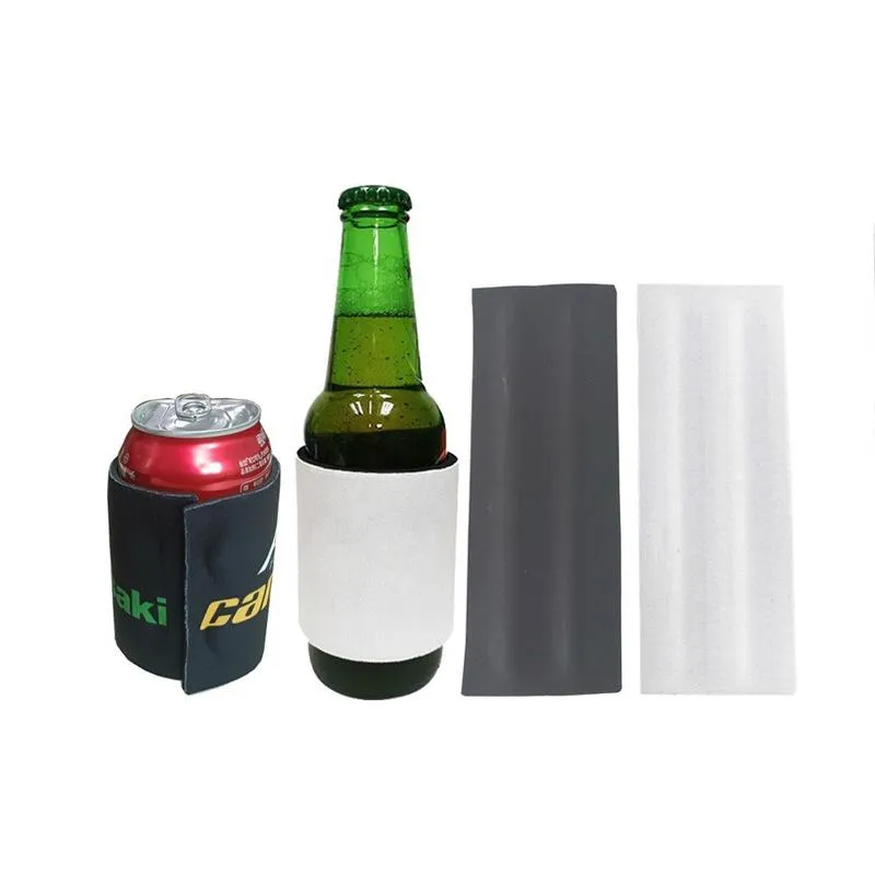 Heatproof Drinkware Handle Sublimation Can Cooler Neoprene Thermal Transfer Blank Covers 3.5*9inch Coolers Cutomized DIY Cup Cover A02