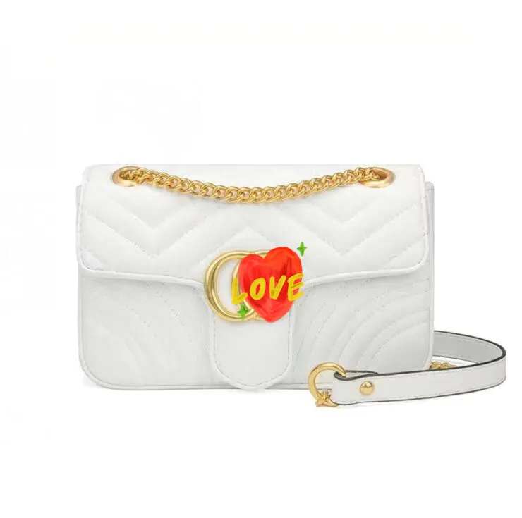 Vendita calda Gold 2G Love heart donna Borse borse a tracolla borsa da viaggio borsa con sacchetto per la polvere top in pelle Fashion Girl Bel regalo G9222 Rosso nero bianco rosa