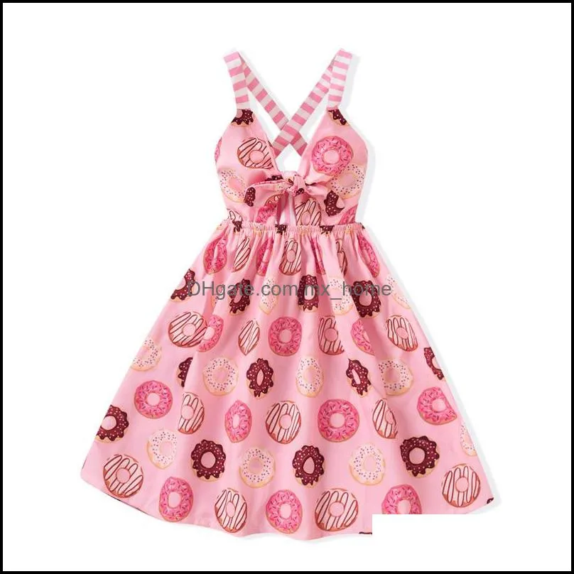 kids clothes girls suspender dress children donut ice cream watermelon avocado print princess dresses korean version summer fashion baby clothing