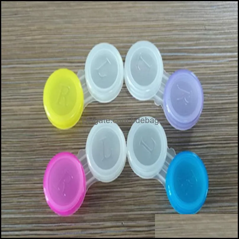 wholesale Empty Clear contact Case Many Colors Dual Boxes Double Soaking storage box