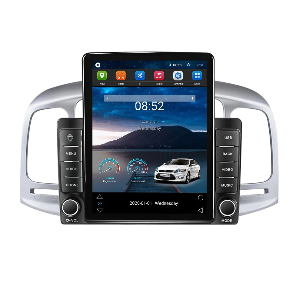 Auto-Video-Touchscreen Android 9 Zoll Head Unit Bluetooth Stereo für 2006-2011 Hyundai Accent mit Musik AUX WIFI