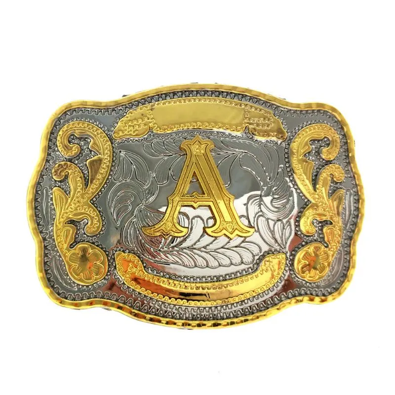 Cinture Western Belt Buckle Iniziali Dalla A Alla Z Rodeo Small Gold Uomo E Donna