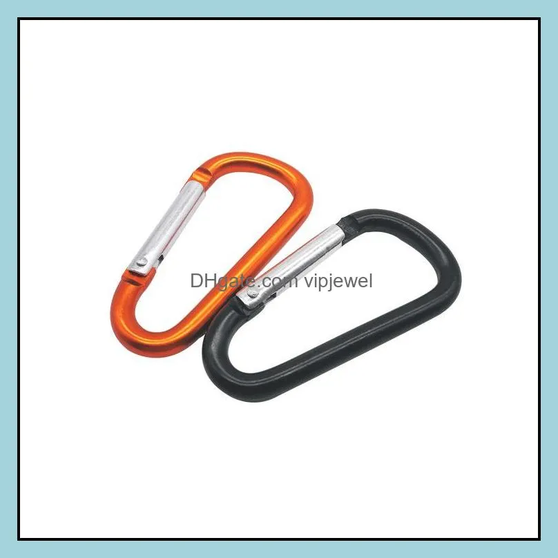 aluminum carabiner d ring spring snap hook for key rings good quality outdoor caribeaners camping keychain accessory free dhl
