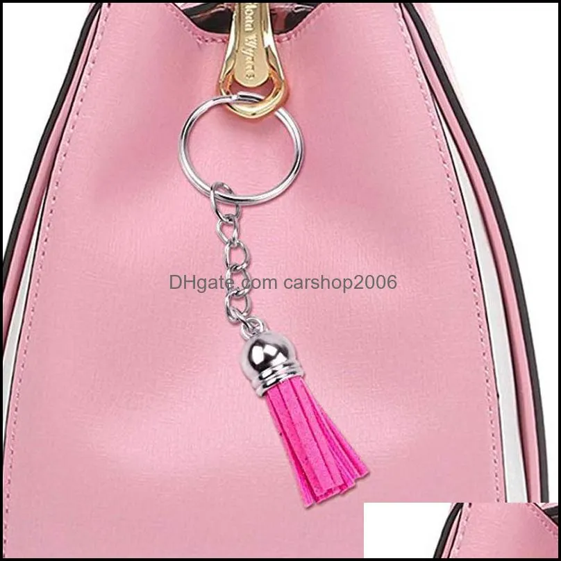 diy tassel keychain circle rings for car keychains pendant keyrings with chain swivel hooks jump ring key decoration n66y f