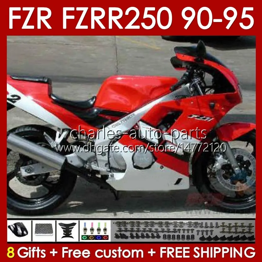 Karosserien für Yamaha FZR250RR FZRR FZR 250R 250RR FZR 250 90 91 92 93 94 95 143No.58 rot glänzend FZR-250 FZR250R FZR-250R FZR250 R RR 1990 1991 1992 1993 1994 1995 Verkleidungsset