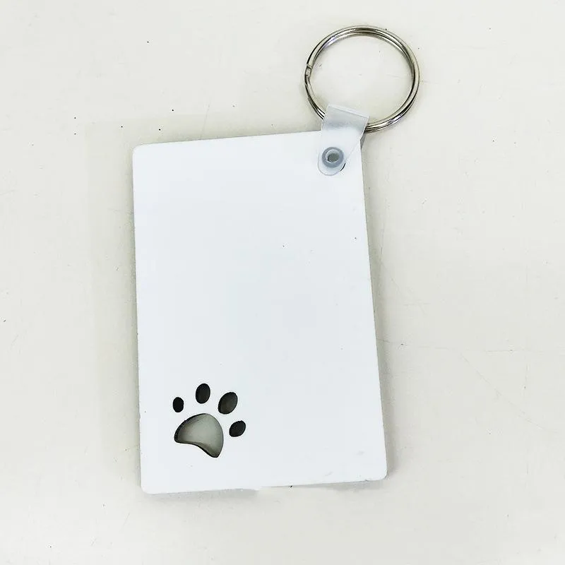 Sublimation Blank Wooden Keychain Pendant Double Sided Heat Transfer Pet Keychains Bag Decoration DIY Gift Keyring