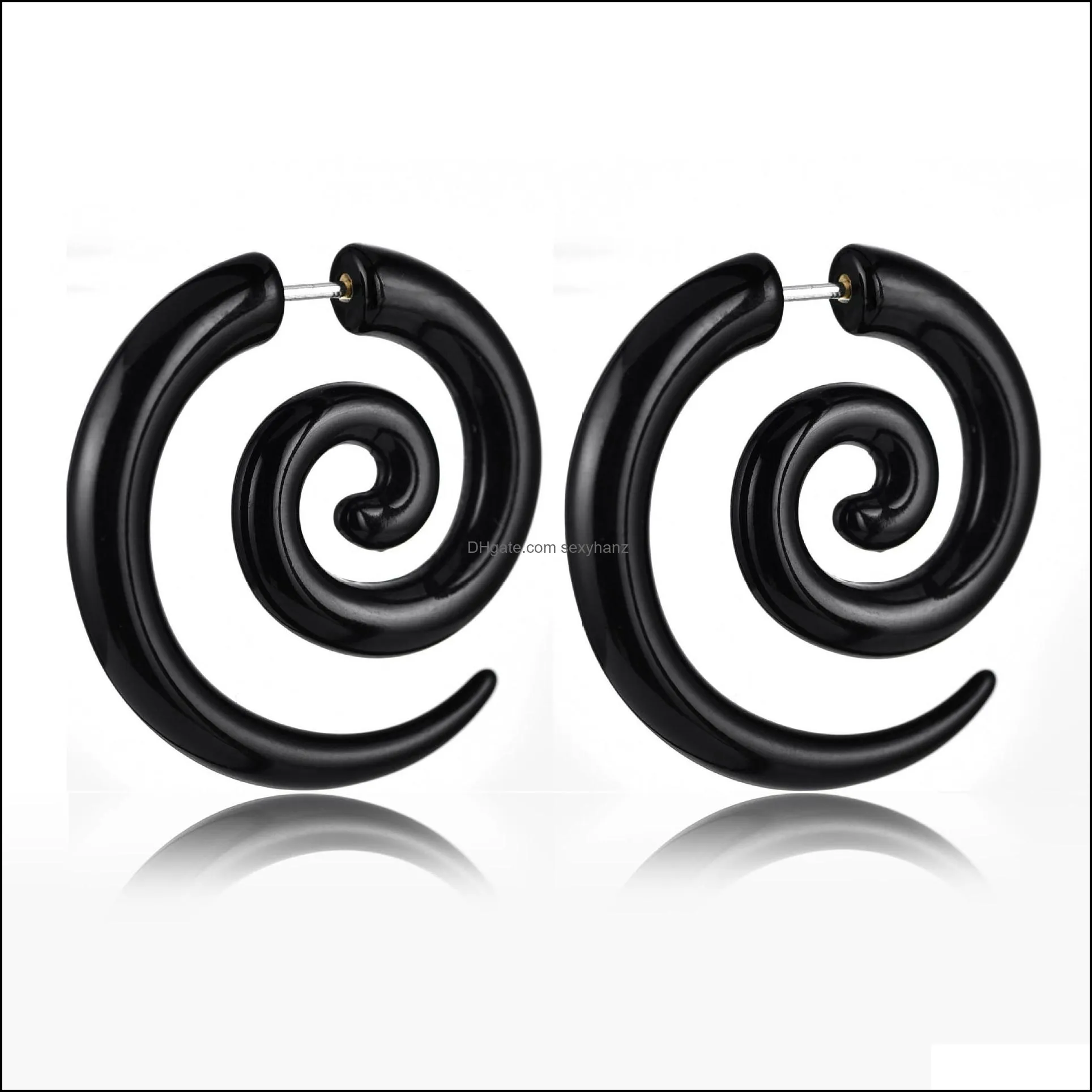 punk tribal spiral fake gauges acrylic ear tapers fake plugs horn stud earrings wing faux fake plugs piercings body