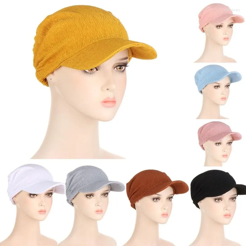 Casquettes de balle Style crème solaire Uv foulard chapeau Turban avec visière à bord soleil Hijab tête WearBall