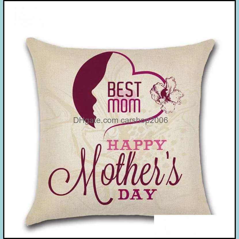 pillow case mother`s day decorative pillows cover linen sofa cushion covers with zipper closure home decor 18 designs wholesale