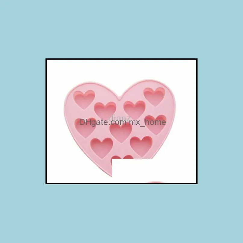 10 cavity Love silicone Mold Heart Cake Candy Chocolate Decorating Ice Cube Tray Makers