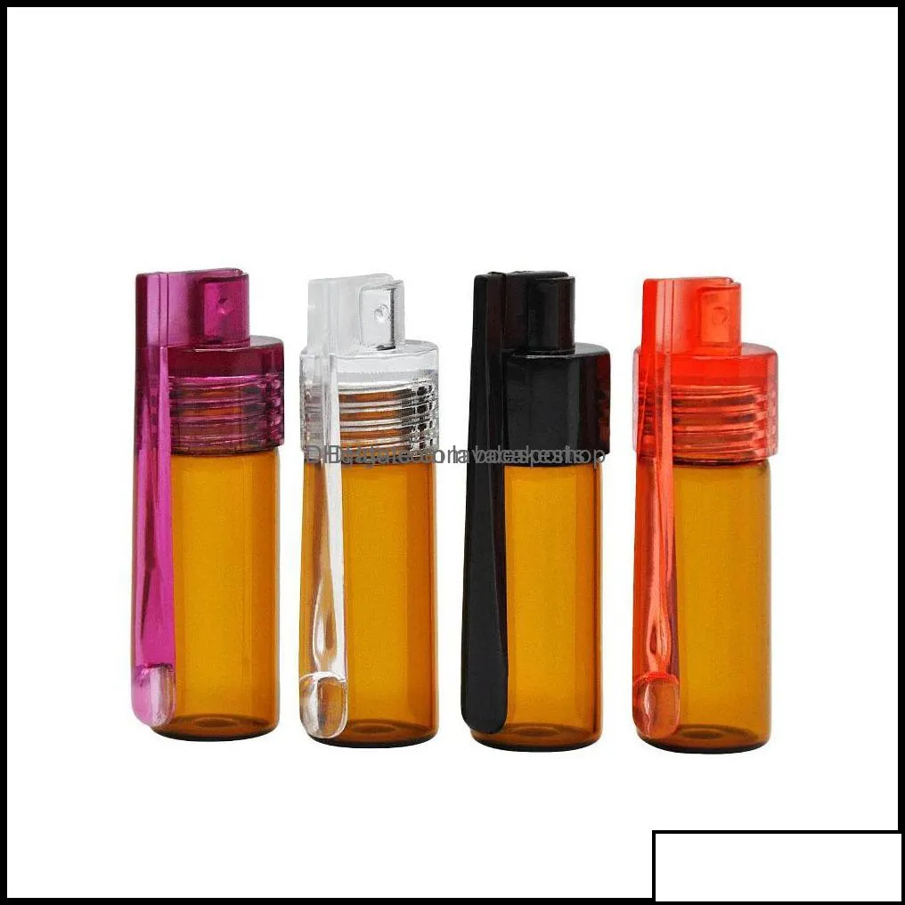 Colorf 36Mm 51Mm Travel Size Acrylic Plastic Bottle Snuff Snorter Dispenser Glass Pill Case Vial Container Box With Spoon Drop Delivery