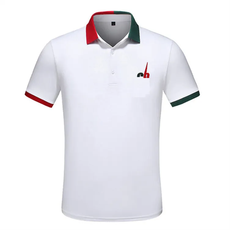 2022 Tasarımcı Stripe Polo Gömlek Tişörtleri Yılan Polos Bee Floral Erkek Yüksek Sokak Moda At Polo Lüks T-Shirt V00023