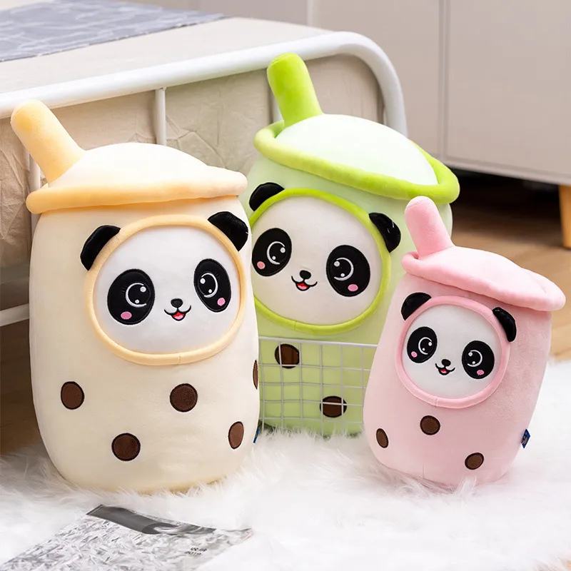 Creative Panda Milk Tea Cup travesseiro fofo Panda Dreca almofada lombar Girl