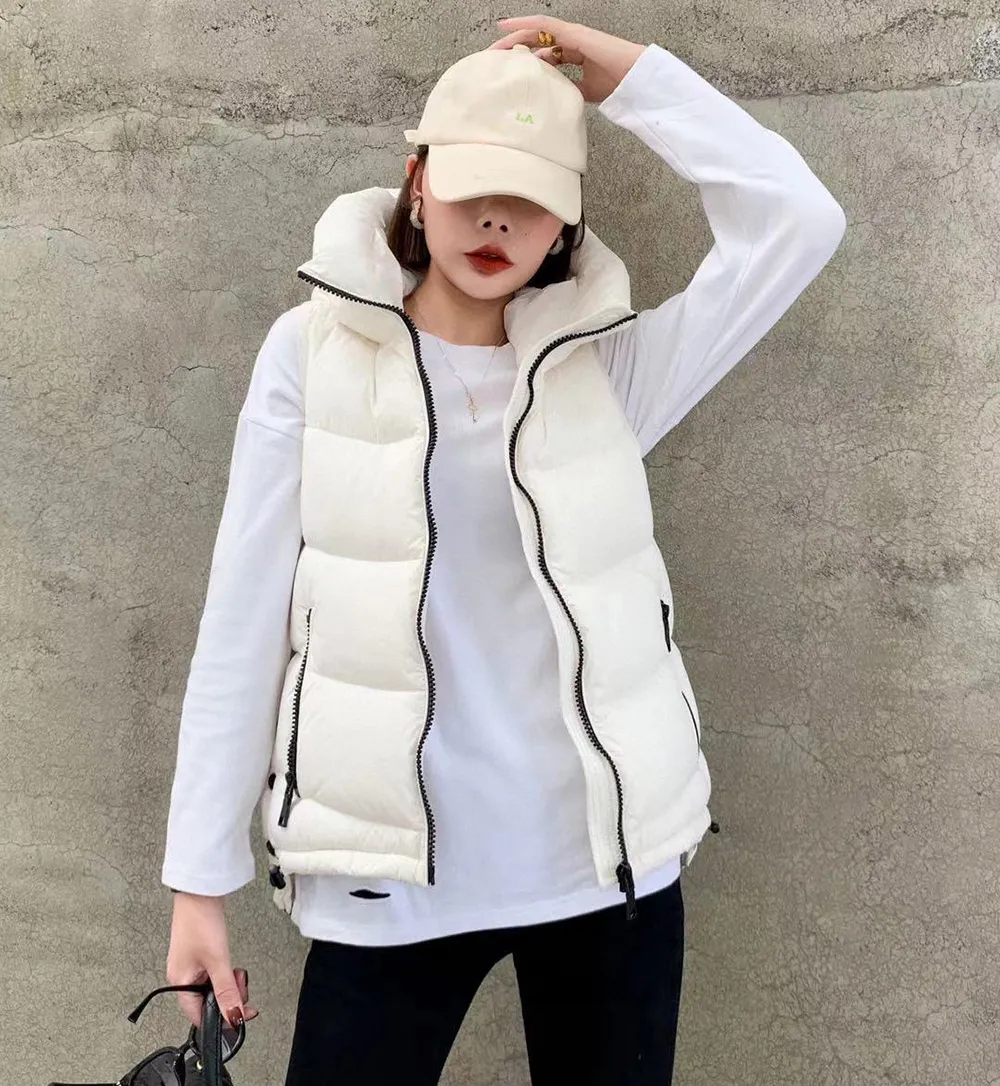 23aw Women mode Down Vests Designer Winter Puffer Jacket Woman Long Style Cotton Parka Vest Lady Contraster Colors Hooded Coat Autumn Warm