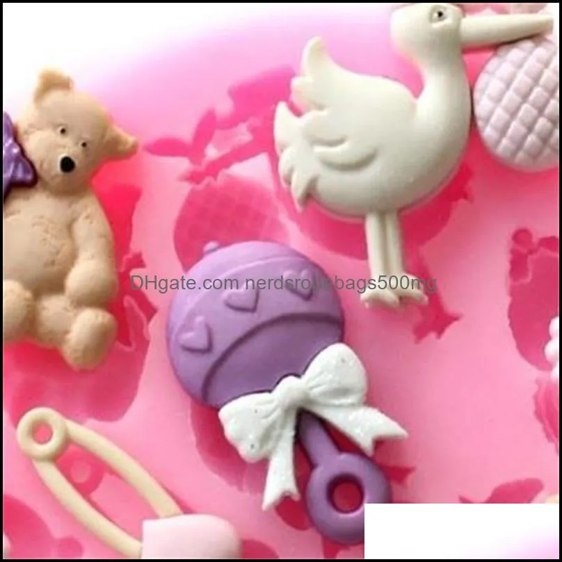 Baby, Car, Bear, Silicone Fondant baking Chocolate Molds DIY Cake Resin Mold For Pastry Cup Cakes Decorating Kitchen Tools 20220422 E3