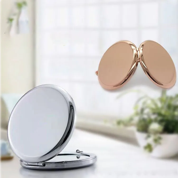 1 stücke Blank Taschenspiegel DIY Tragbare Metall Kosmetikspiegel Make-Up-Tools Taschenspiegel Silber Goldene Bronze