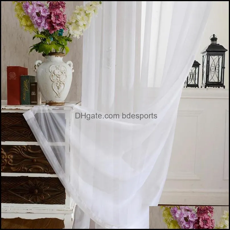 Shower Curtains Kitchen Tulle Curtain Translucidus Modern Home Window Decoration White Sheer Voile Drapes for Living Room Single Panel