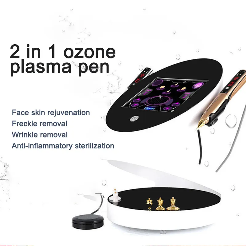 Equipamento de RF portátil Salão de beleza facial Use ozônio Plasma Removedor de sardas de plasma Máquina de rejuvenescimento 2 em 1 dispositivo de remoção de rugas de acne