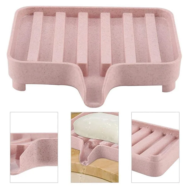 Creative Wheat Straw Drainable Soap Box Bathroom Soaps Rack Toilet Drain Soapss Storage Boxess WH0596