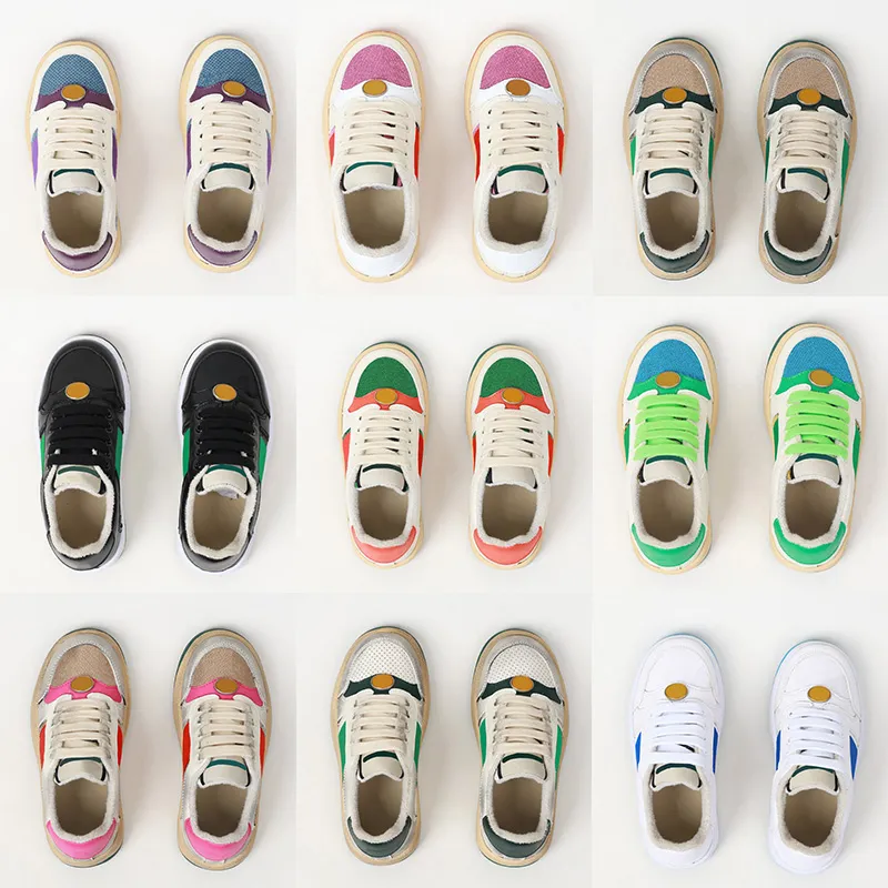 Kids Designer Schoenen Jongens Sneakers Meisjes Unisex Mode Sportschoenen Letter Bedrukt met Gestreepte 9 Stijlen Kinderen Ademende Veterschoenen