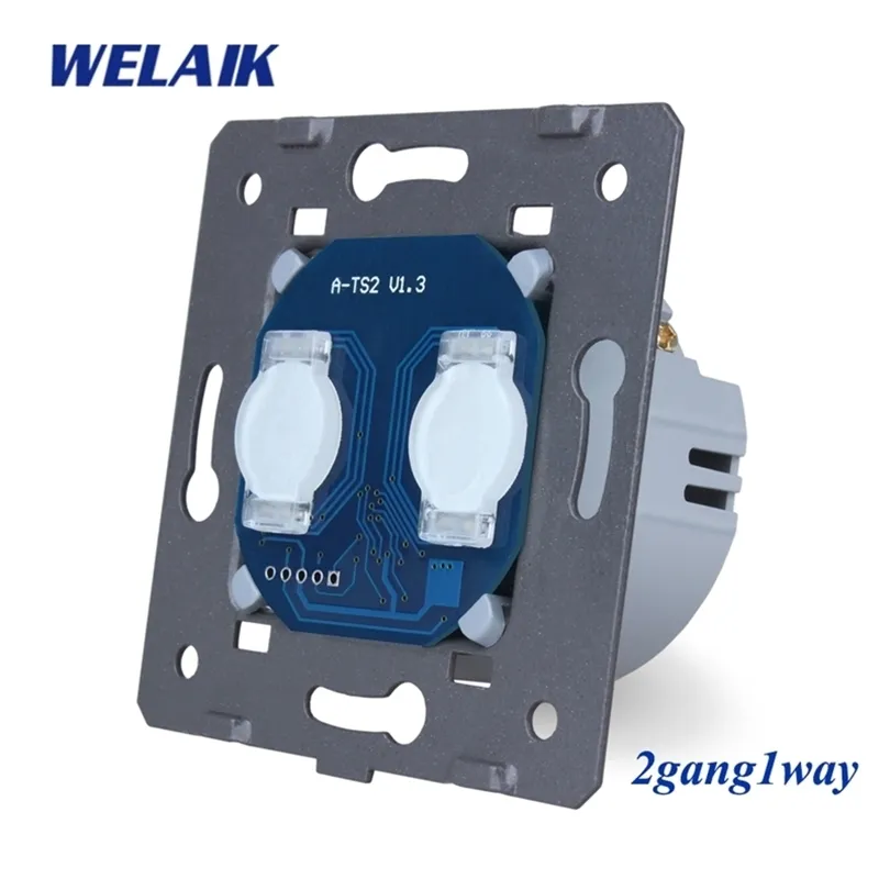 WELAIK EU Wall-Switch Touch-Switch DIY-Parts-Screen Wall-Light-Switch 2gang-1way AC250V-A921 T200605