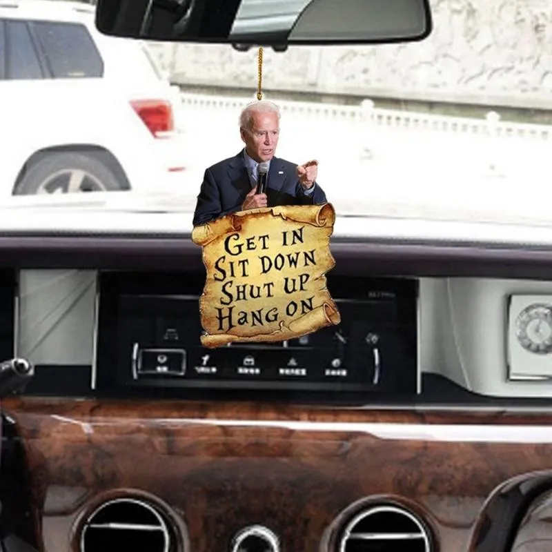 Interior Decorations Funny Joe Biden Car Pendant For Rear View Mirror Hanger Accessories Kawaii DecorationInterior