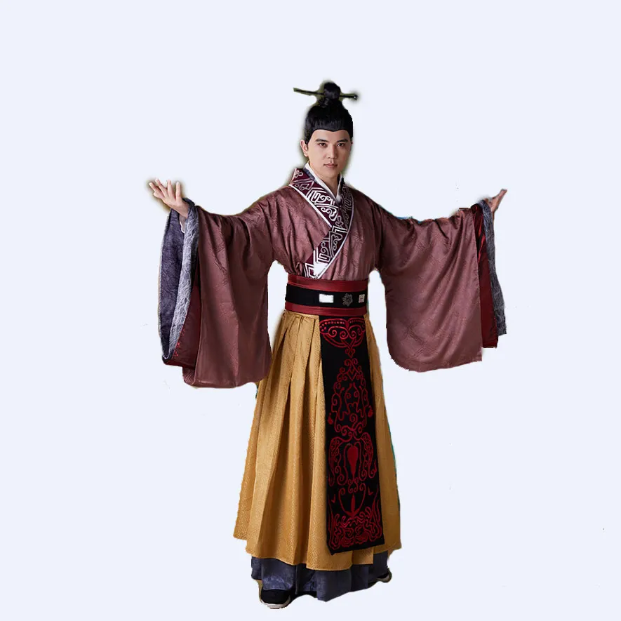 Vêtements de scène classiques pour hommes, hanfu chinois ancien, empereur et ministre de la dynastie Han, vêtements traditionnels, film dramatique, TV, costume de spectacle de cosplay