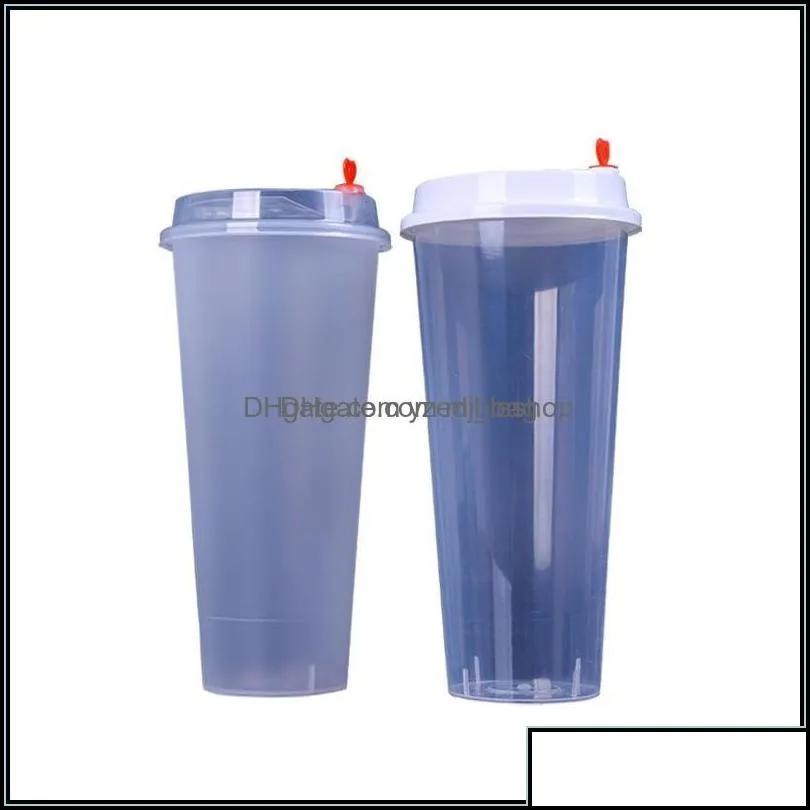 Disposable Cups Sts Kitchen Supplies Kitchen Dining Bar Home Garden 700Ml 24Oz Plastic Dinnerware Cold Drinks Juice Cup Thicken