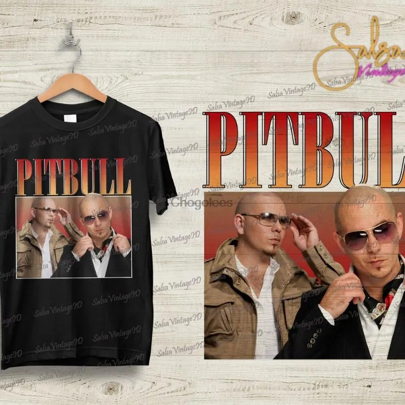 T-shirts masculins Pitbull Shirt Hip Hop Vintage 90S Retro 90 Tee Classic Shirtmen's