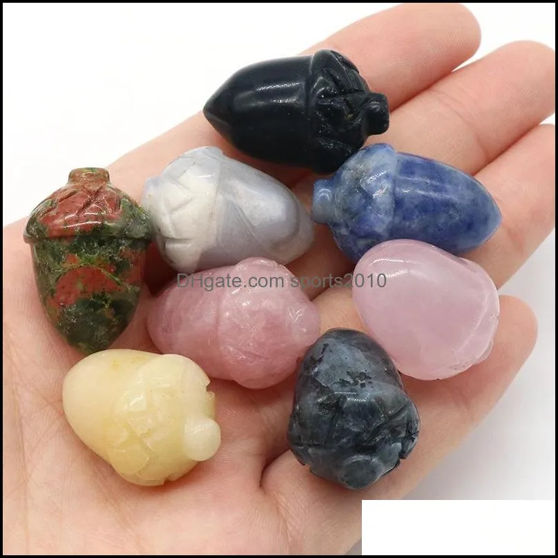 natural crystal hazelnut acorn stone pine nut mascot meditation chakra reiki healing gemstones polished gift 18x26mm sports2010