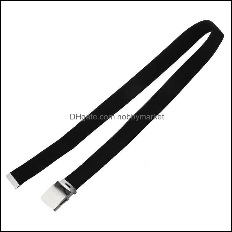 Canvas Belt Style with Silver buckle and Tip 43 inch Long(black)