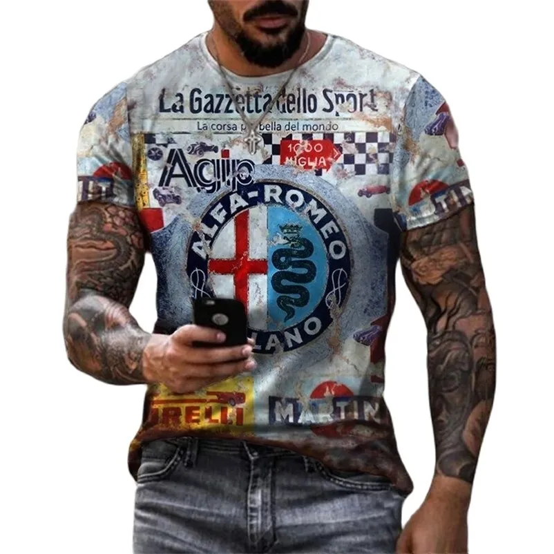 Koszulka Alfa Romeo Racing Team Retro T-shirt z nadrukiem męska i damska z krótkim rękawem O Neck Club Bystander Summer 20 220629