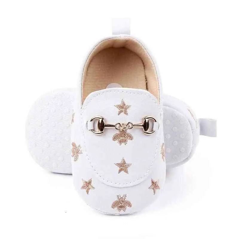 Zapatos para niños de 0 a 18 M con abejas, estrellas, zapatos informales para bebés, mocasines para niños pequeños, zapatos de suela blanda de algodón, mocasines para bebés