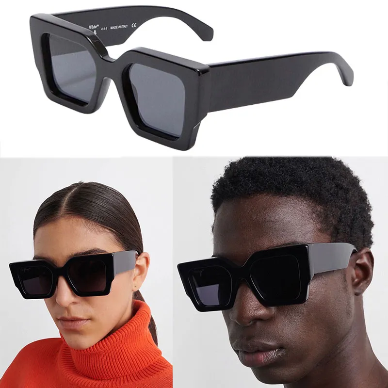 Óculos de sol de grife masculino ou feminino OERI003 tendência da moda clássico quadrado para todos os jogos óculos de férias hastes largas óculos de sol pretos de alta qualidade com caixa