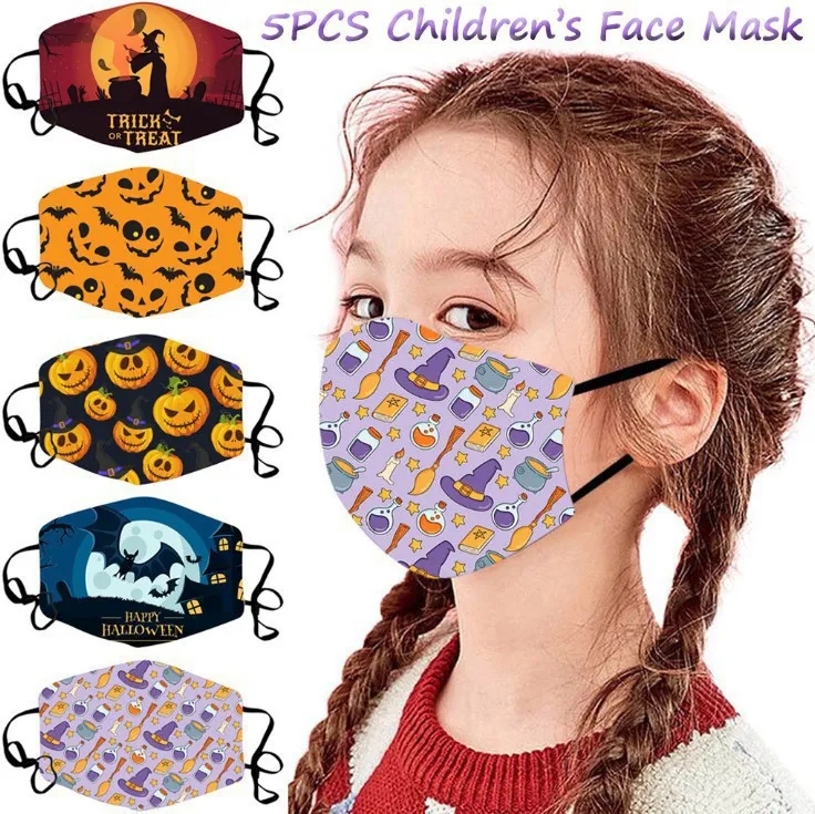 Neue 3D -Digitaldruckmasken von Kindern Masken Europa und der US -amerikanische Halloween -Maske -Weihnachtsfilter staubdes Sonnenschutzfilter