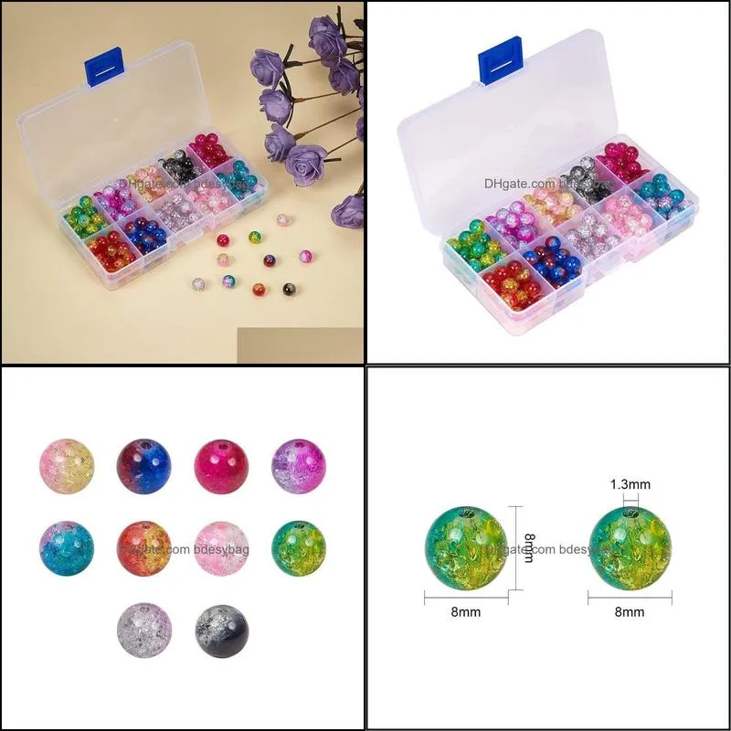 other 4mm-8mm 10 color box glass burst cracksted blossom bolts diy handmade beaded jewelry accessories beads for making