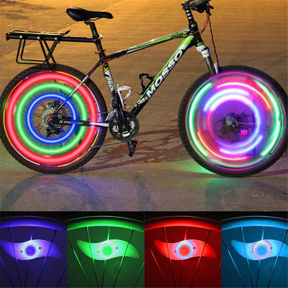 3 Modalità di illuminazione LED Neon Ruota per bicicletta Luce per raggi Colore impermeabile Spia di sicurezza per bici Accessori per ciclismo