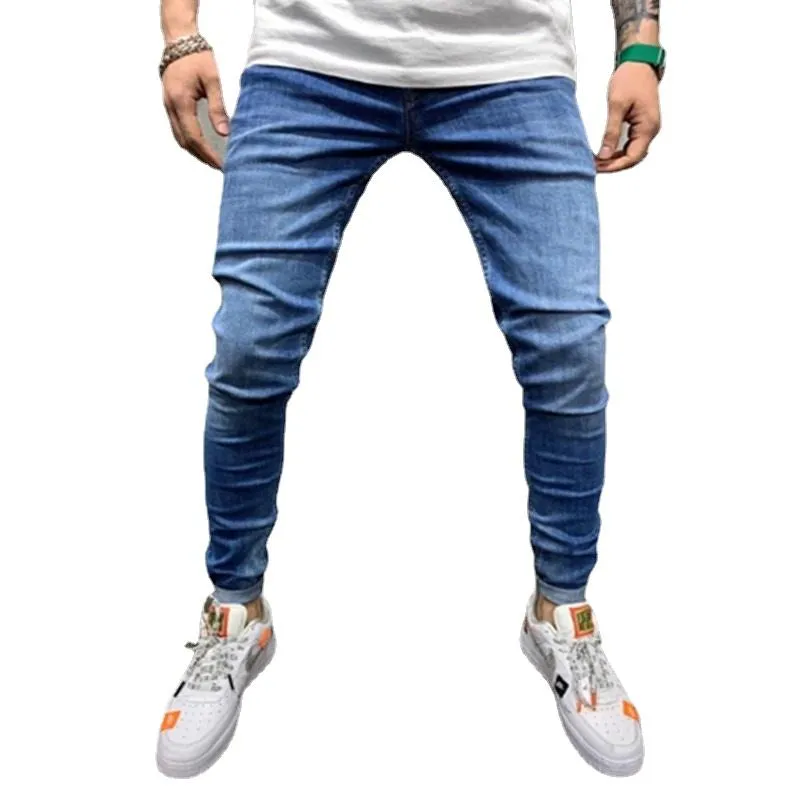 Heren jeans Europese en Amerikaanse denim -stof stof casual sportbroek broek mannen mannen